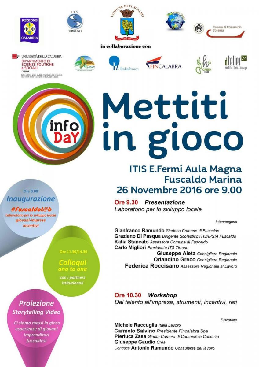 Locandina "Mettiti in Gioco" - FuscaldoLab 26-11-2016
